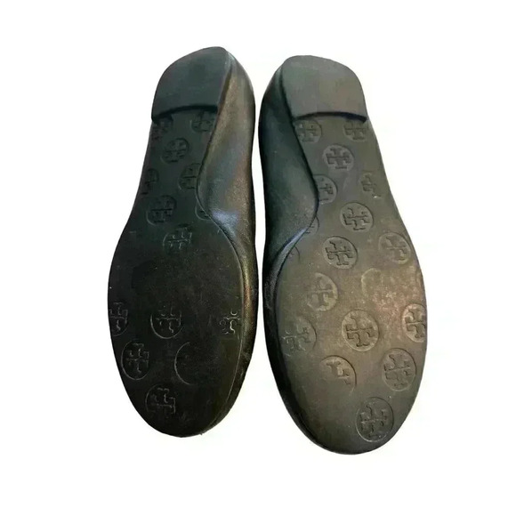 - Tory Burch Reva Leather Black Ballet Flats in Size 7M, Pre-Owned Good Con - Picture 5 of 7